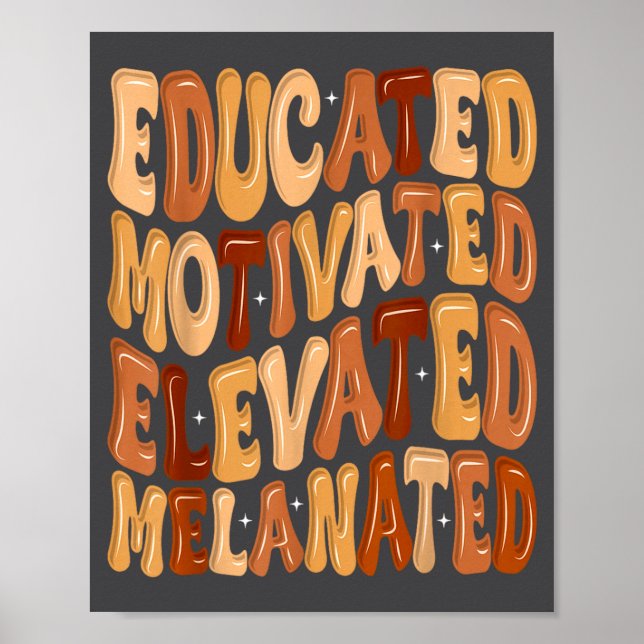 Affiche Mois de l'histoire des Noirs Éduqué Motivé Élevé M (Devant)