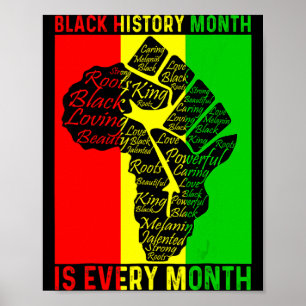 Affiche Mois de l'histoire des Noirs est tous les mois Poi