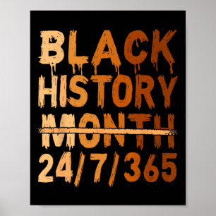 Affiche Mois de l'histoire des Noirs Fier Noir 24 7 365 Me