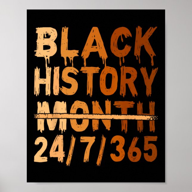 Affiche Mois de l'histoire des Noirs Fier Noir 24 7 365 Me (Devant)