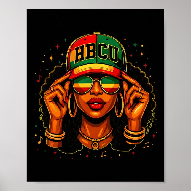 Affiche Mois de l'histoire des Noirs Hbcu Noir Afro Éduqué (Devant)