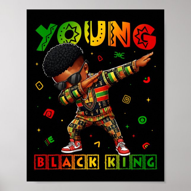 Affiche Mois de l'histoire des Noirs Jeune roi noir Fierté (Devant)