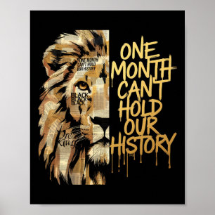 Affiche Mois de l'histoire des Noirs Lion Un mois ne peut