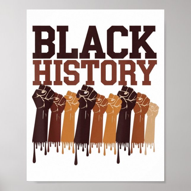 Affiche Mois de l'histoire des Noirs Mains Symbole Afro Mo (Devant)