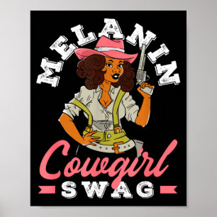 Affiche Mois de l'histoire des Noirs Mélanine Cowgirl Swag