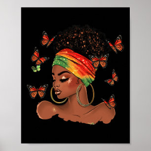 Affiche Mois de l'histoire des Noirs Papillon afro-américa