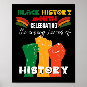 Affiche Mois de l'histoire des Noirs Poing africain Améric