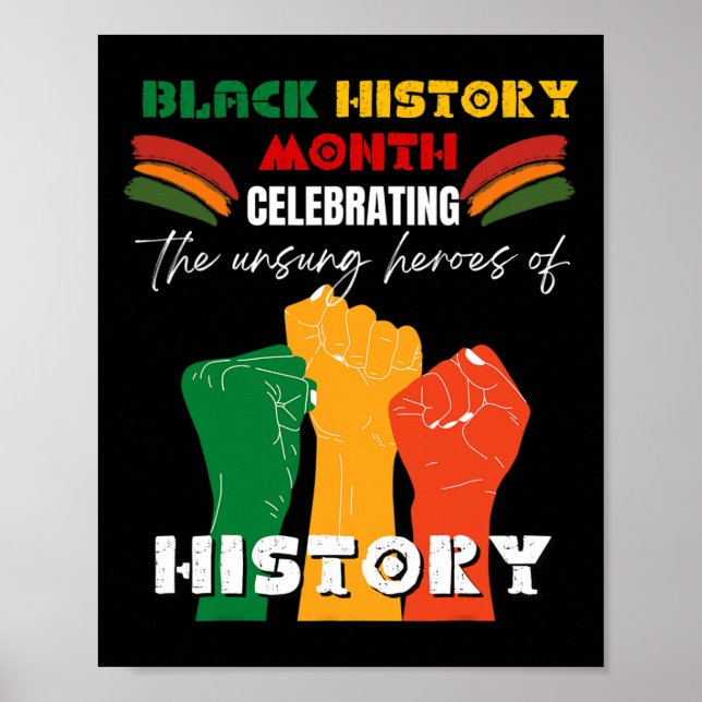 Affiche Mois de l'histoire des Noirs Poing africain Améric (Devant)