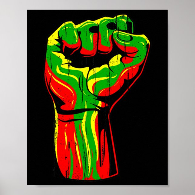 Affiche Mois de l'histoire des Noirs Poing Premiers Hommes (Devant)