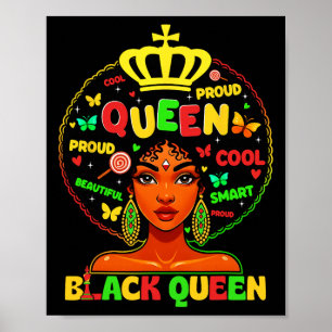Affiche Mois de l'histoire des Noirs Reine noire Afro Méla