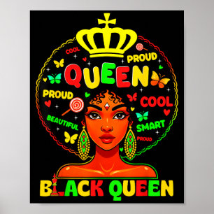 Affiche Mois de l'histoire des Noirs Reine Noire Afro Méla
