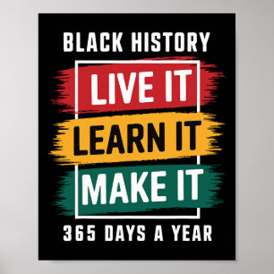 Affiche Mois de l'histoire des Noirs Vivez-la Apprenez-la 