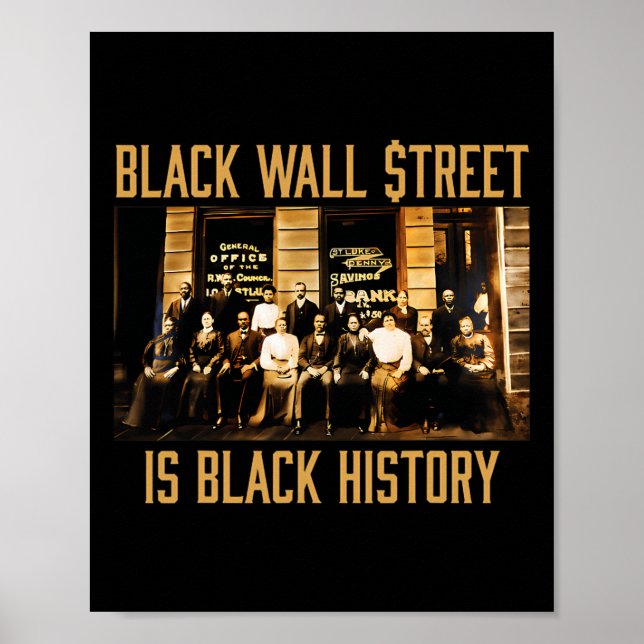 Affiche Mois de l'histoire noire Funny Wall Street Amer af (Devant)