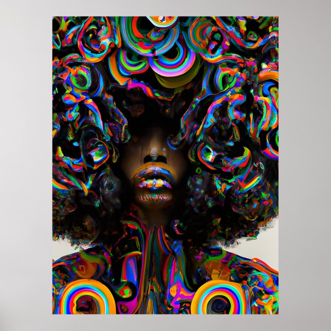 Affiche Mois de l'histoire noire Melanin Girl Magic Queen  (Devant)