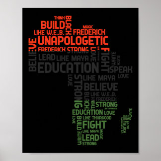 Affiche Mois de l'histoire noire Red Green et Black Africa