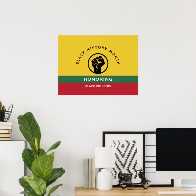 Affiche Mois de l'histoire noire Texte courbe afro-américa (Bureau à domicile)
