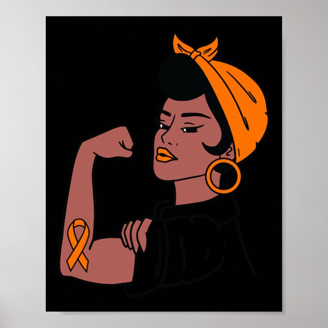 Affiche Mois de sensibilisation à la leucémie Orange Ribbo (Devant)