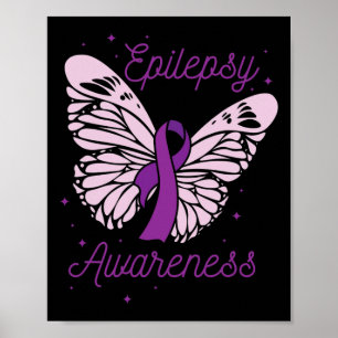 Affiche Mois de sensibilisation à l'épilepsie Purple Ribbo