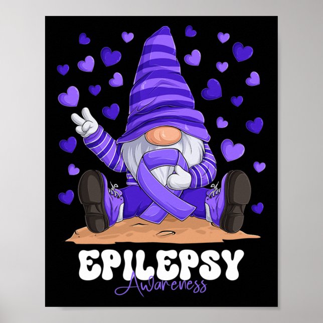 Affiche Mois de sensibilisation à l'épilepsie Ruban violet (Devant)
