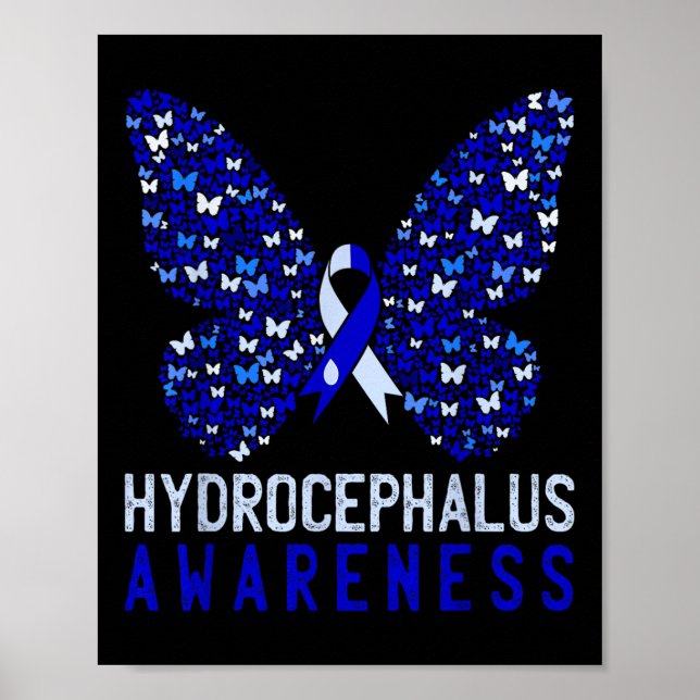 Affiche Mois de sensibilisation à l'hydrocéphalie papillon (Devant)