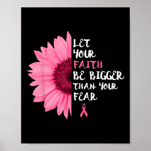 Affiche Mois de sensibilisation au cancer Fleur Ruban rose