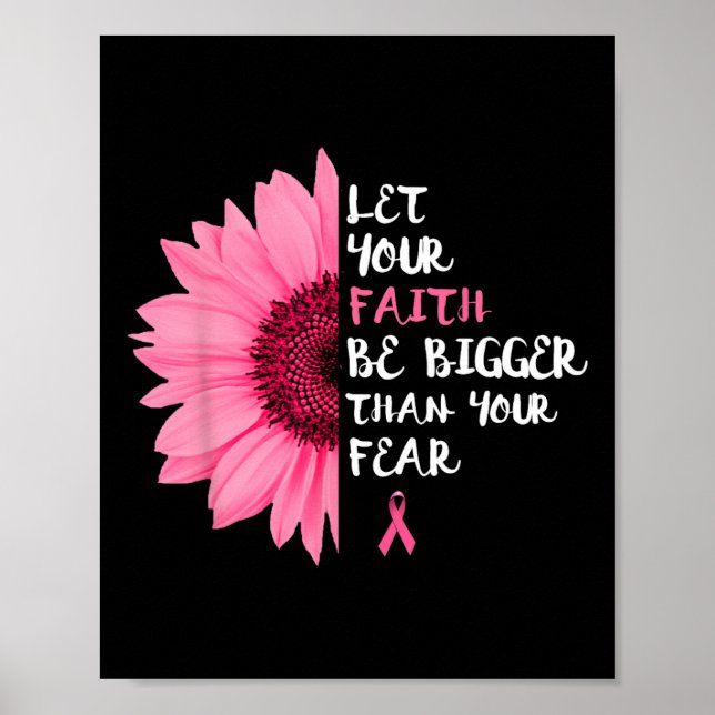 Affiche Mois de sensibilisation au cancer Fleur Ruban rose (Devant)