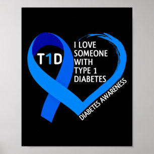 Affiche Mois De Sensibilisation Au Diabète J'Aime Quelqu'U
