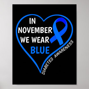 Affiche Mois de sensibilisation au diabète T1d T2d En Nove