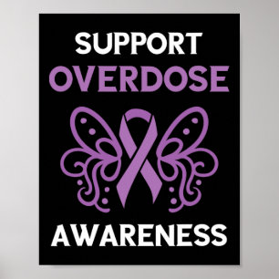 Affiche Mois de sensibilisation aux surdoses Ruban violet