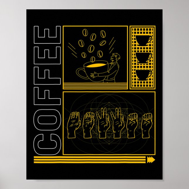 Affiche Mois de sensibilisation Café Asl Lover Amour tenda (Devant)