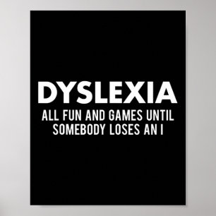 Affiche Mois de sensibilisation Drôle Dyslexique Citation 