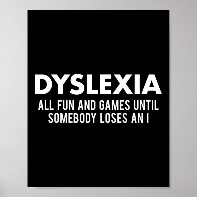 Affiche Mois de sensibilisation Drôle Dyslexique Citation  (Devant)