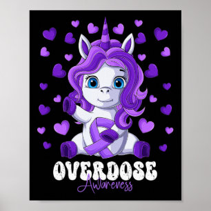 Affiche Mois de sensibilisation Ruban violet Unicorne