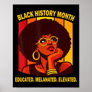 Affiche mois d'histoire des Noirs éduqué mélané élevé
