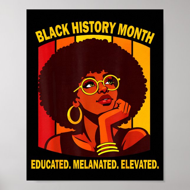 Affiche mois d'histoire des Noirs éduqué mélané élevé (Devant)