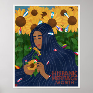 Affiche Mois du patrimoine hispanique Fleurs de soleil