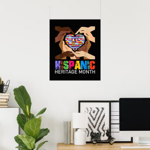 Affiche Mois du patrimoine hispanique Mains Cœur