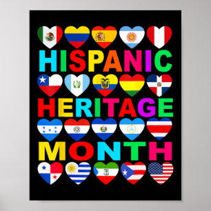 Affiche Mois du patrimoine hispanique Pays latino-américai