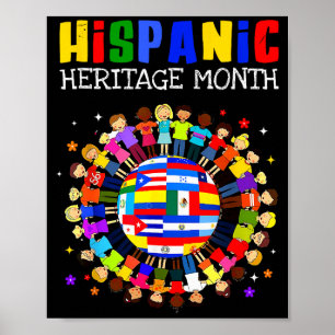 Affiche Mois du patrimoine hispanique Tous les pays latins