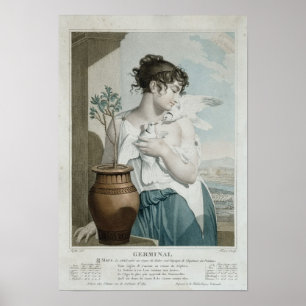 Affiche Mois germinal et septième de calendrier