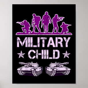Affiche Mois Militaire Pour Enfants Purple Up Camo Milit