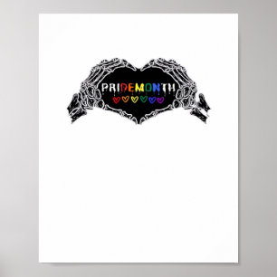 Affiche Mois Skeleton Heart Hands LGBTQIA