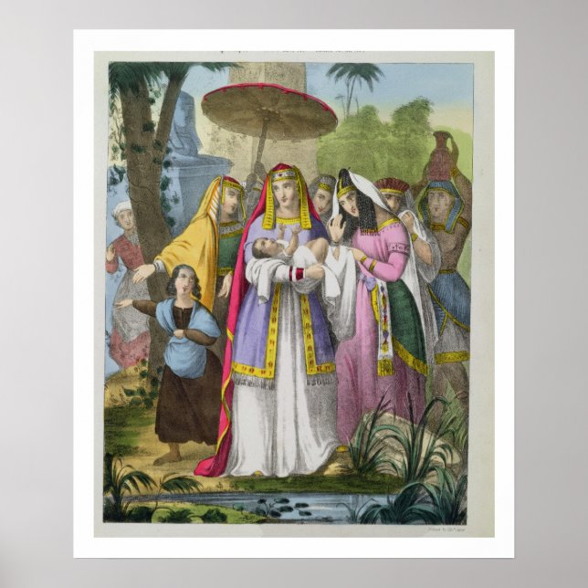 Affiche Moïse sauvée par la fille de Pharaon, d'une Bible  (Devant)