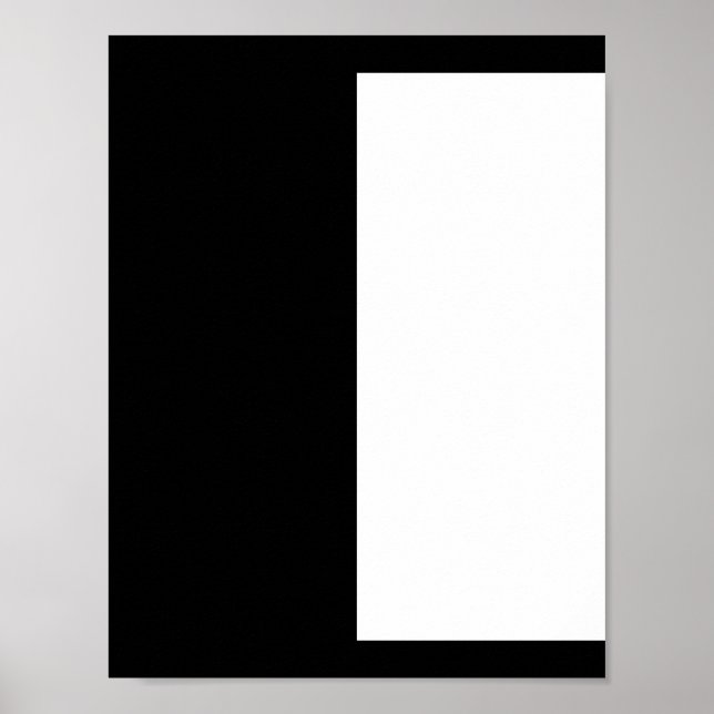 Affiche moitié blanc noir moitié noir moitié noir blanc (Devant)
