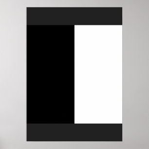 Affiche moitié blanc noir moitié noir moitié noir blanc