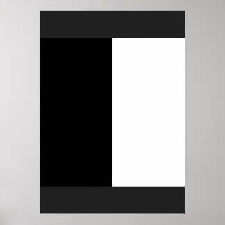 Affiche moitié blanc noir moitié noir moitié noir blanc