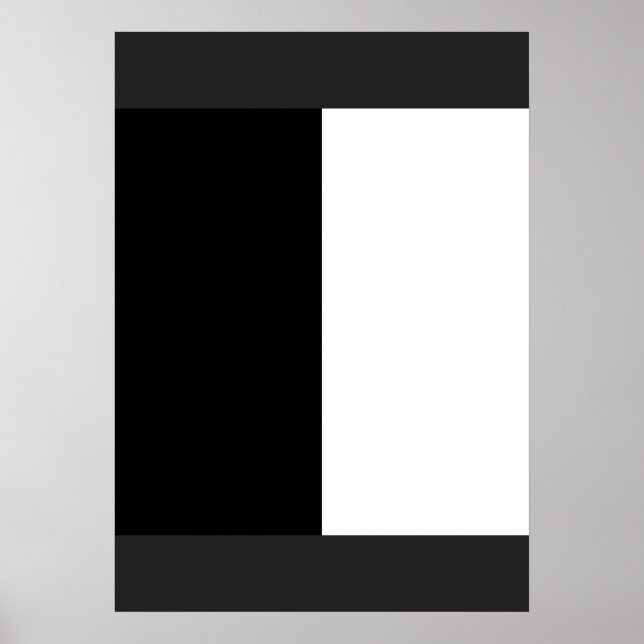 Affiche moitié blanc noir moitié noir moitié noir blanc (Devant)