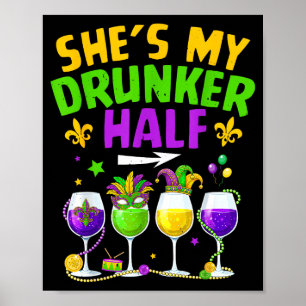 Affiche Moitié plus ivre pour hommes femmes couple adultes