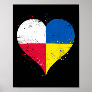 Affiche Moitié polonais moitié ukrainien un cœur avec Polo