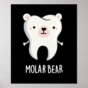 Affiche Molar Bear Funny Dot Pun Dark BG